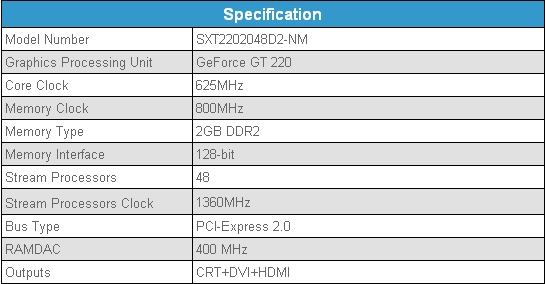 Media asset in full size related to 3dfxzone.it news item entitled as follows: Sparkle annuncia la prima GeForce GT 220 con 2GB di RAM | Image Name: news12752_2.jpg