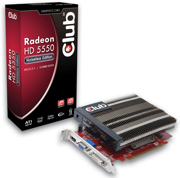 Immagine pubblicata in relazione al seguente contenuto: In arrivo da Club 3D la Radeon HD 5550 Noiseless Edition 512MB | Nome immagine: news13022_1.jpg