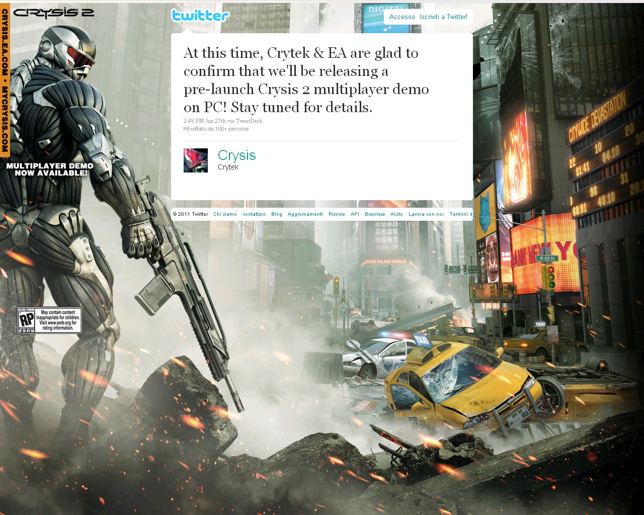 Immagine pubblicata in relazione al seguente contenuto: Crytek e EA confermano il rilascio di una demo di Crysis 2 per PC | Nome immagine: news14577_1.jpg