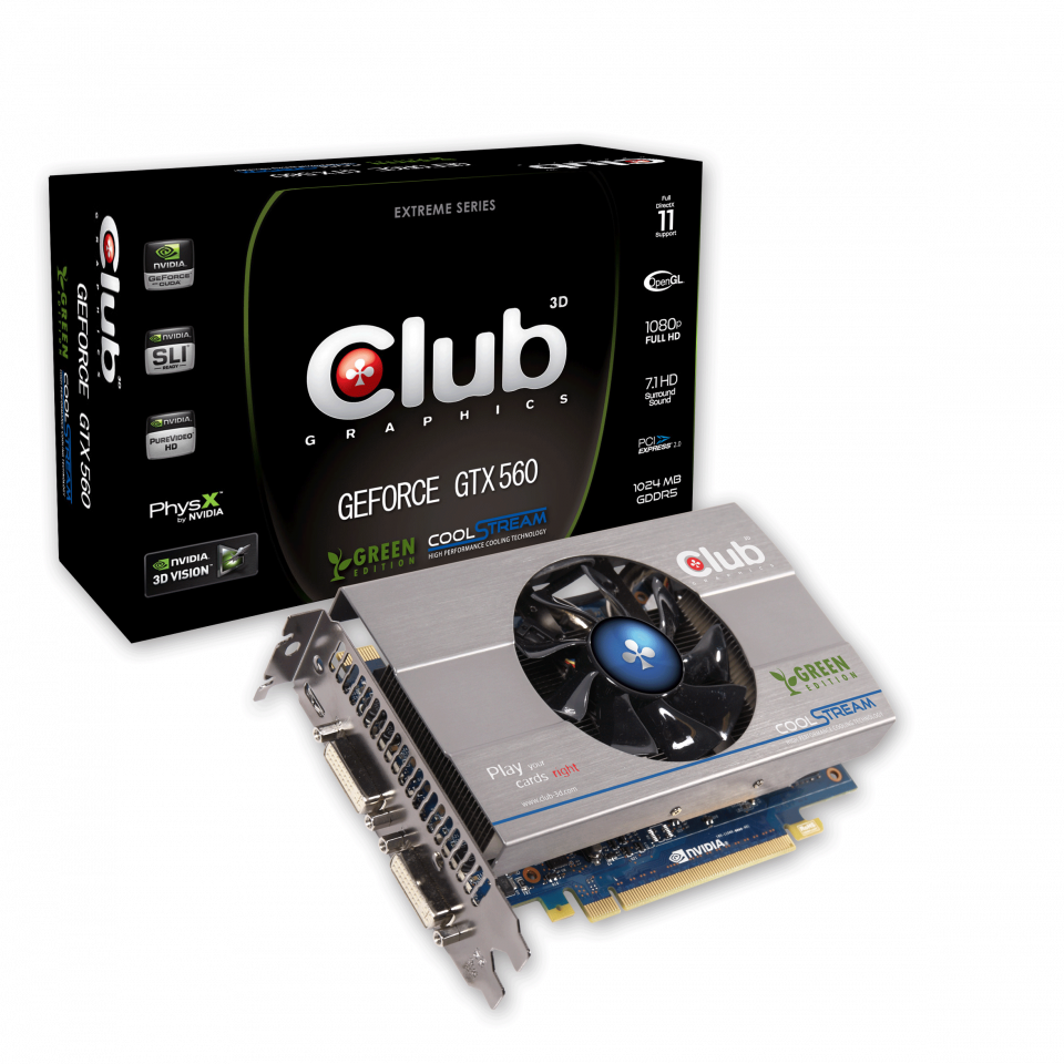 Immagine pubblicata in relazione al seguente contenuto: Club 3D annuncia la video card GeForce GTX 560 Green Edition | Nome immagine: news15694_1.png