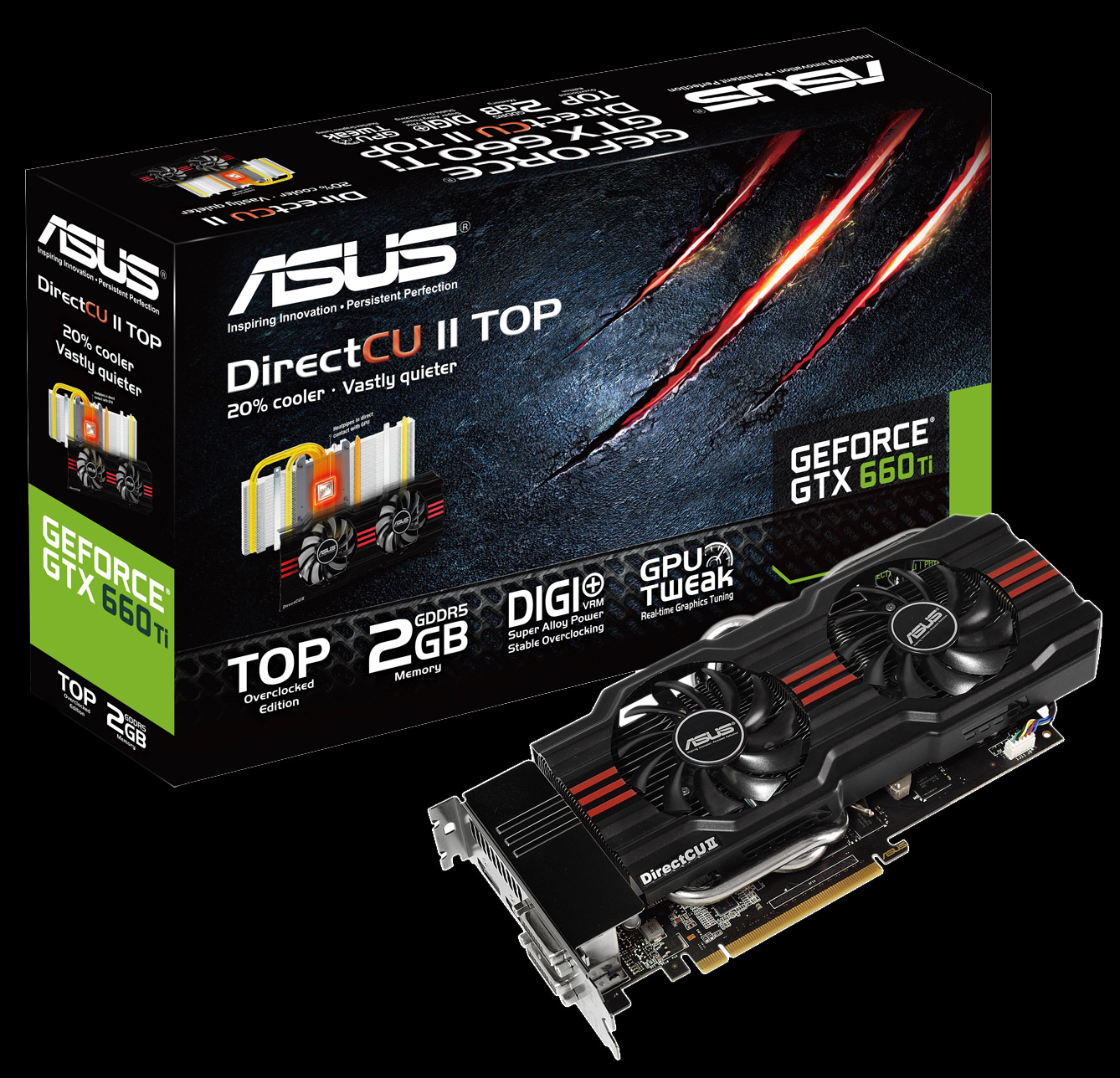 Immagine pubblicata in relazione al seguente contenuto: ASUS: le GeForce GTX 660 Ti DirectCU II pi veloci con un bios update | Nome immagine: news18004_asus-gtx-660-ti-top_1.jpg