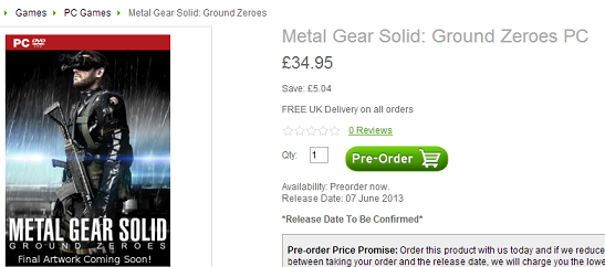 Media asset in full size related to 3dfxzone.it news item entitled as follows: Metal Gear Solid: Ground Zero per PC prenotabile on line?! | Image Name: news18146_Metal-Gear-Solid-Ground-Zeroes_1.png