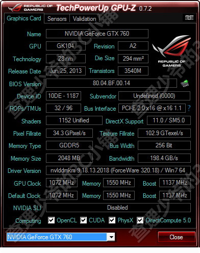 Media asset in full size related to 3dfxzone.it news item entitled as follows: Foto, specifiche e benchmark di una GeForce GTX 760 non reference | Image Name: news19765_GeForce-GTX-760-foto-e-benchmark_3.jpg