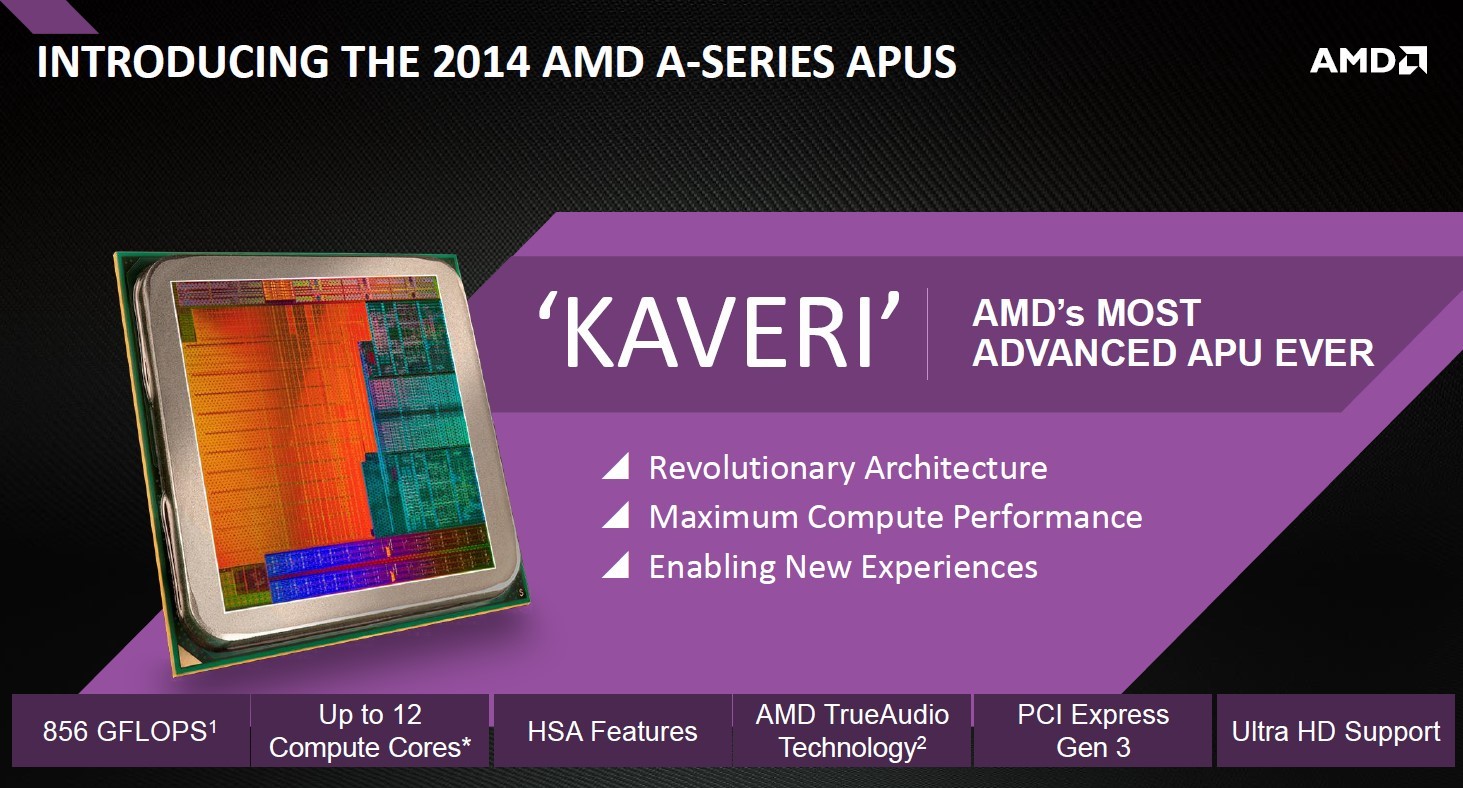 Immagine pubblicata in relazione al seguente contenuto: AMD lancia le APU Kaveri A-Series 2014 per il gaming in UltraHD | Nome immagine: news20615_Kaveri_Chip_Angled-Pair_ASeries_BE_5.jpg