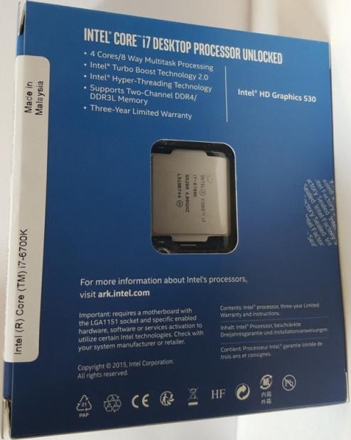 Immagine pubblicata in relazione al seguente contenuto: I processori Intel Skylake Core i7-6700 e Core i5-6600K in confezione retail | Nome immagine: news22937_intel-core-i7-6700k_1.jpg