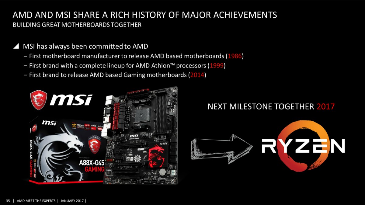 Media asset in full size related to 3dfxzone.it news item entitled as follows: Un leak svela numerose motherboard di ASUS, GIGABYTE e MSI per CPU AM4 | Image Name: news25730_AMD-AM4-Motherboard-Slide-Leak_1.jpg