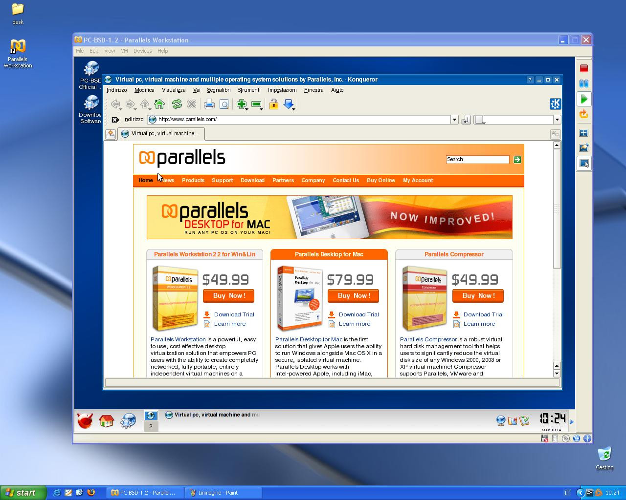 Risorsa grafica - foto, screenshot o immagine in genere - relativa ai contenuti pubblicati da hwsetup.it | Nome immagine: winxp_PCBSD_parallels_1.jpg