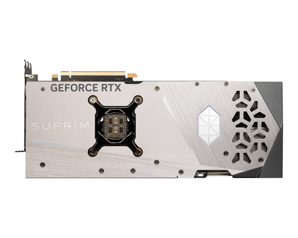 Immagine pubblicata in relazione al seguente contenuto: MSI realizza una insolita GeForce RTX 4090 con design del cooler a blower | Nome immagine: news34626_MSI_GeForce-RTX-4090-SUPRIM-X-24G_Open-Air-Design_2.png