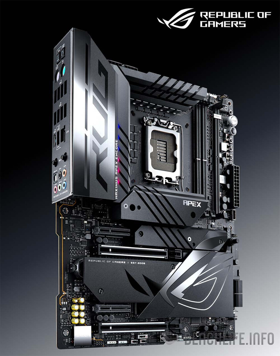 Media asset in full size related to 3dfxzone.it news item entitled as follows: On line specifiche e prezzo della motherboard ROG Maximus Z790 APEX Encore | Image Name: news34900_ASUS-ROG-Maximus-Z790-APEX-Encore_1.jpg