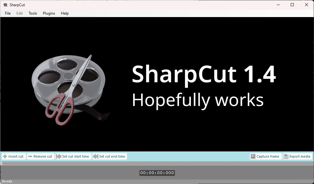 Immagine pubblicata in relazione al seguente contenuto: Free & Open Source Windows Tools | Video Editing: SharpCut 1.4.7 [Portable] | Nome immagine: news35609_SharpCut_Screenshot_1.png