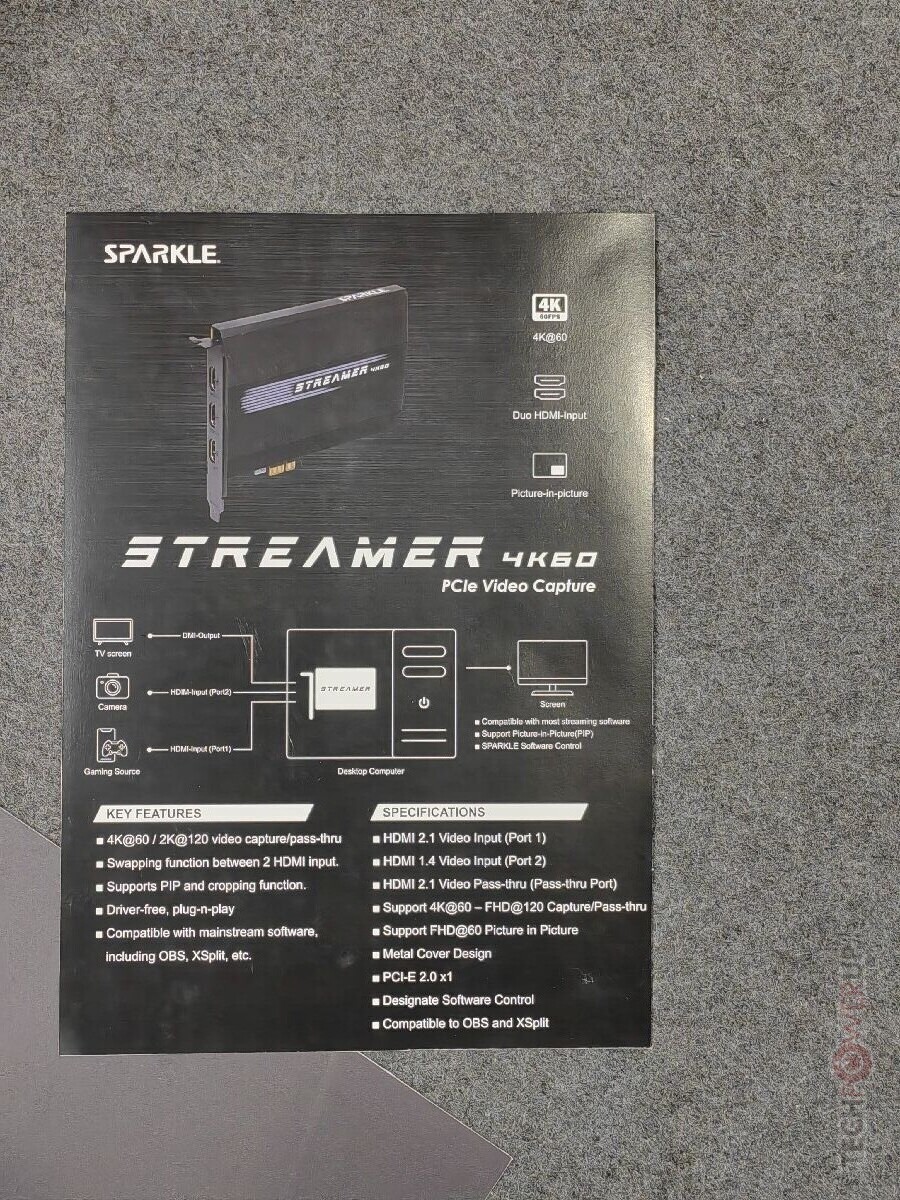 Media asset in full size related to 3dfxzone.it news item entitled as follows: Sparkle mostra la scheda di acquisizione Streamer 4K60 che supporta OBS e XSplit | Image Name: news35667_Sparkle_Streamer-4K60_4.jpg