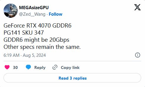 Media asset in full size related to 3dfxzone.it news item entitled as follows: NVIDIA potrebbe lanciare una GeForce RTX 4070 con memoria video GDDR6 | Image Name: news35837_GeForce-RTX-4070-GDDR6_1.jpg