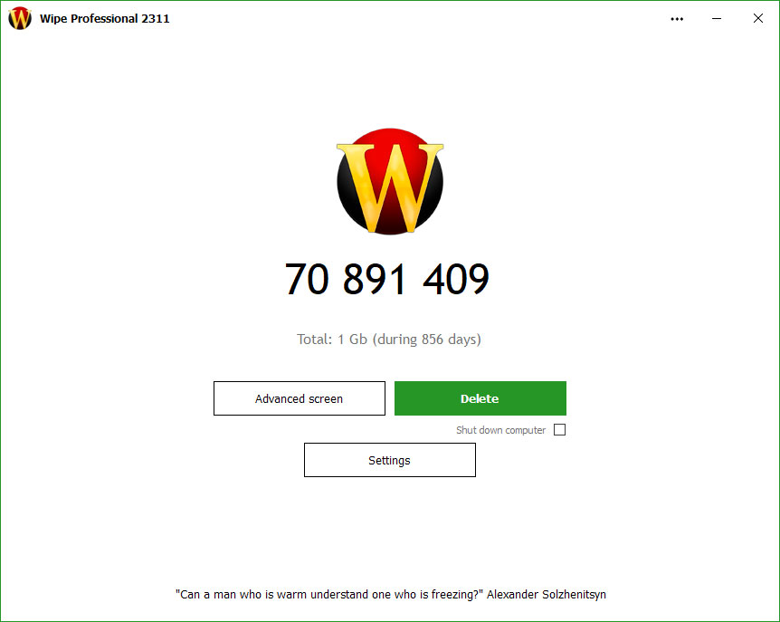 Immagine pubblicata in relazione al seguente contenuto: Wipe 2410 rimuove file e protegge la privacy degli utenti di Microsoft Windows | Nome immagine: news35970_Wipe-Screenshot_1.jpg