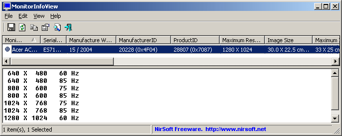 Media asset in full size related to 3dfxzone.it news item entitled as follows: Monitor Information Tools: MonitorInfoView 1.25 [Portable] - Windows 11 Ready | Image Name: news36091_MonitorInfoView_Screenshot_1.jpg