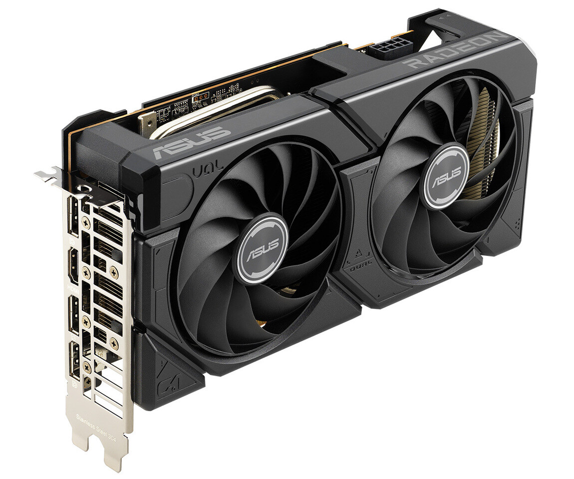 Immagine pubblicata in relazione al seguente contenuto: ASUS introduce la video card non reference Radeon RX 7600 DUAL EVO OC | Nome immagine: news36110_Radeon-RX-7600-DUAL-EVO-OC_1.jpg