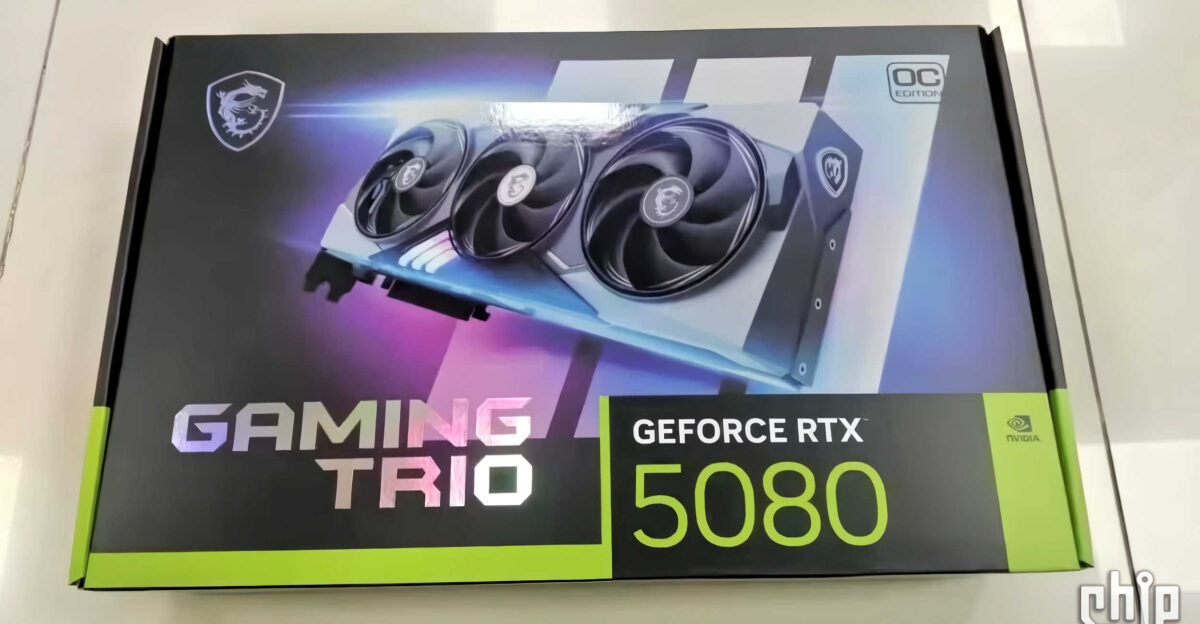 Media asset in full size related to 3dfxzone.it news item entitled as follows: Foto del bundle e specifiche della MSI GeForce RTX 5080 Gaming Trio OC Edition | Image Name: news36310_MSI-GeForce-RTX-5080-Gaming-Trio-OC-Edition_1.jpg